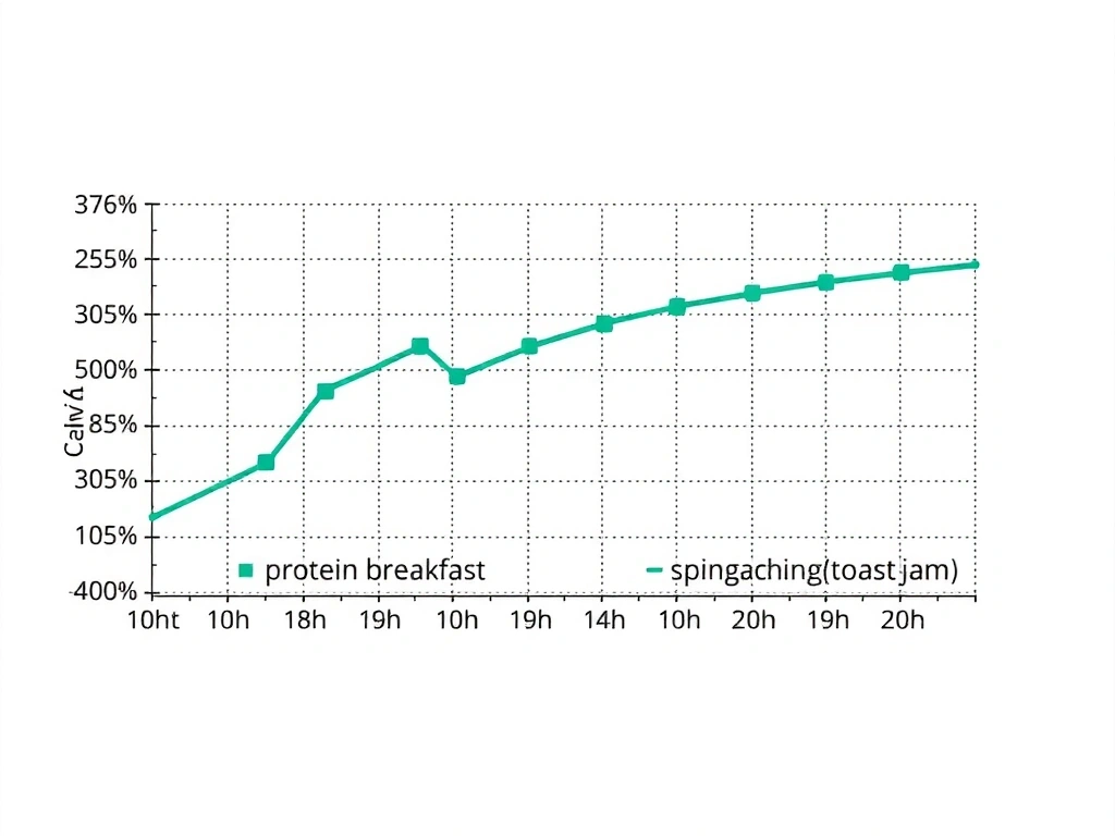 Courbe d'énergie comparant petit-déjeuner protéiné et toast confiture